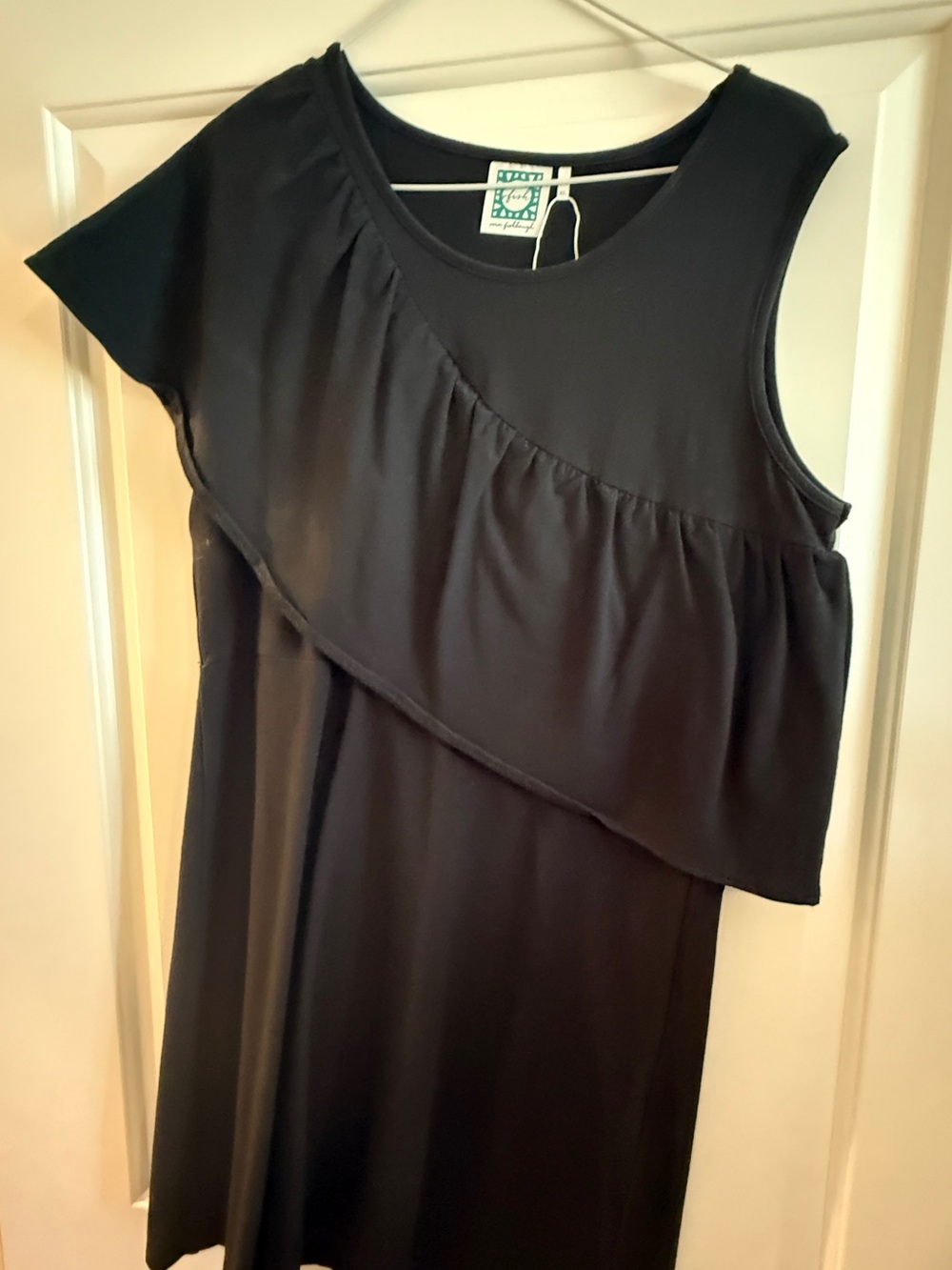 Ruffle Midi Dress in Black